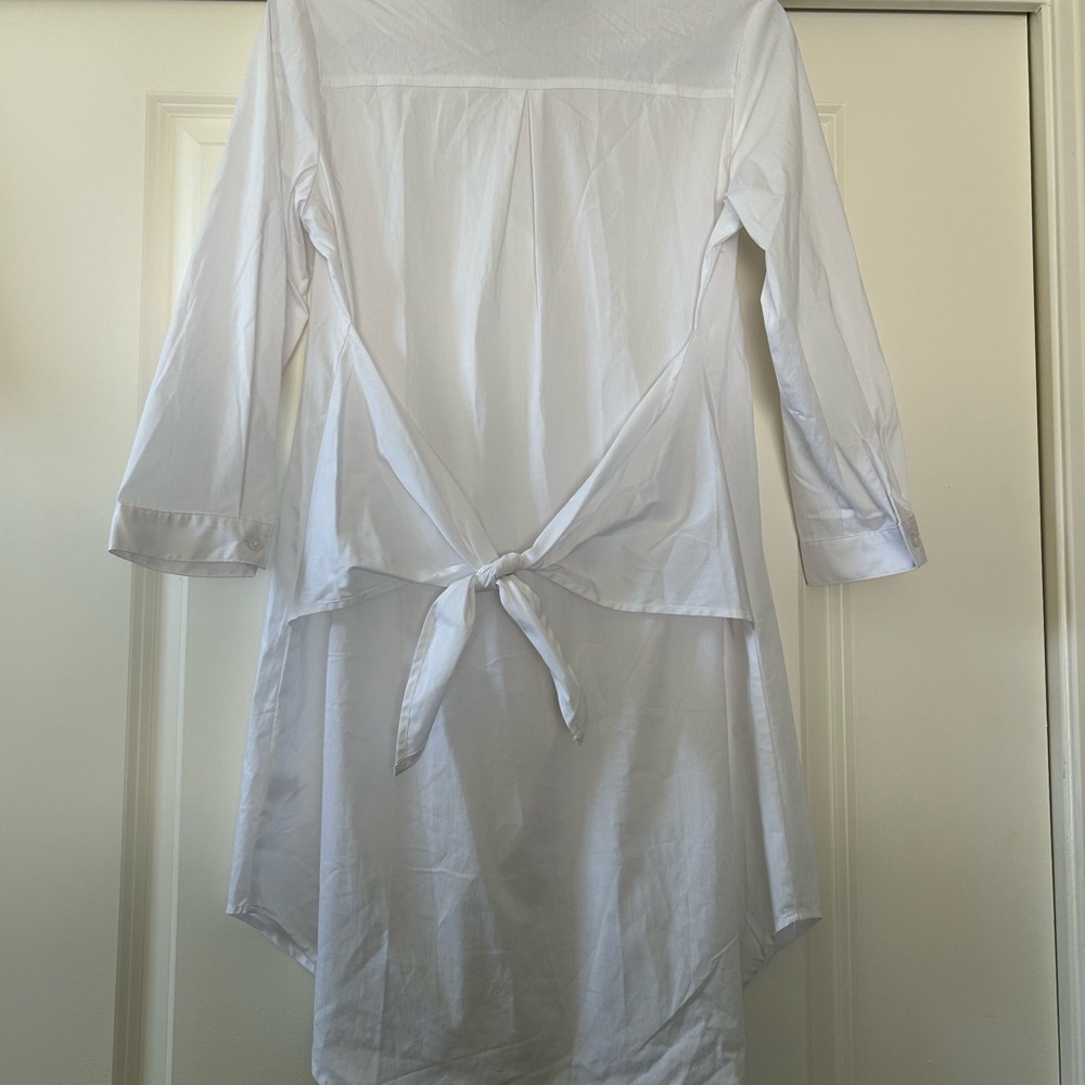 Bobeau White Dress Shirt with Three-Quarter Sleeves NWOT - Picture 5 of 6